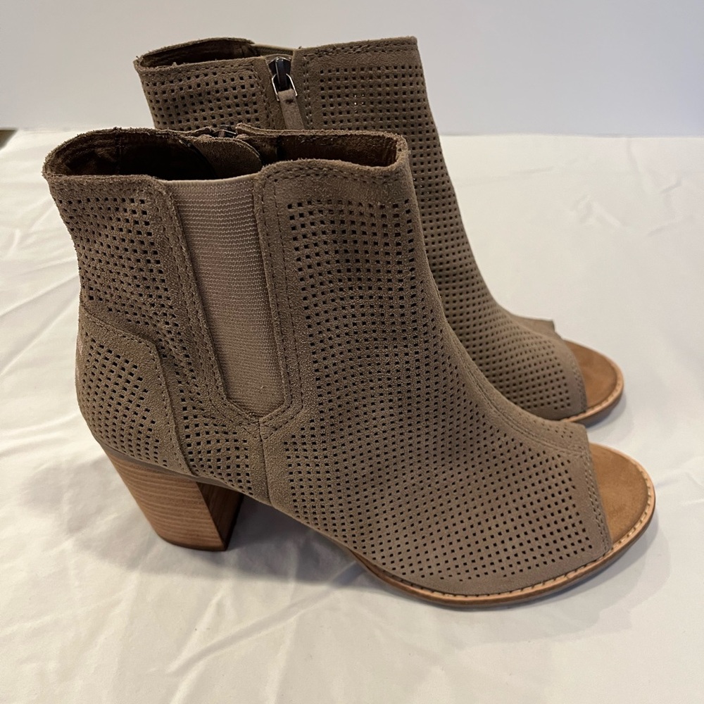 Toms Peep Toe Perforated Booties